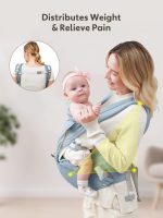 Baby Carrier with Hip Seat, Baby Carrier Newborn to Toddler, Detachable Baby Hip Seat Carrier for 7 -66lbs, All Seasons Baby Holder Carrier, All Position.(Light Grey) - Image 5